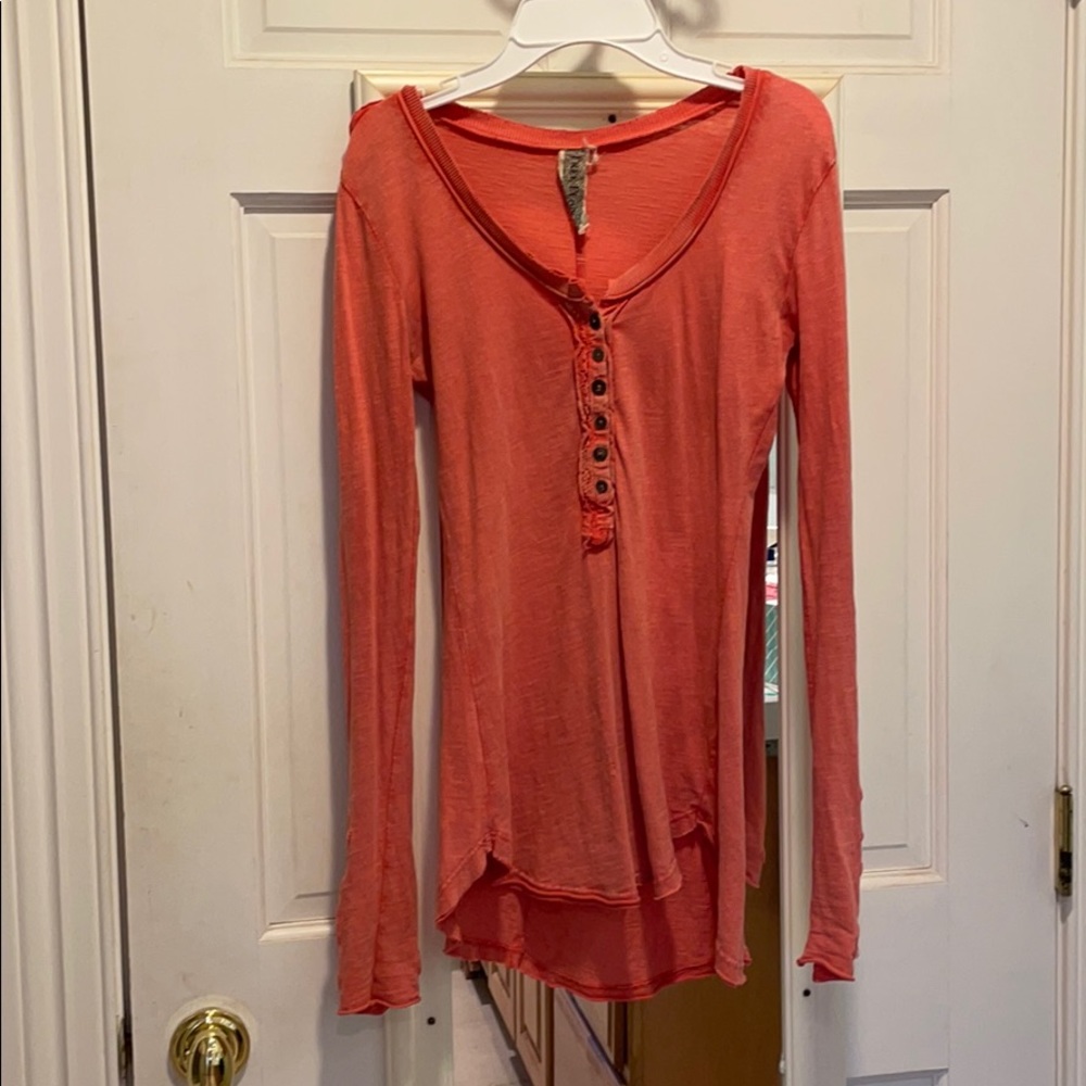 Free people rose embroidered shirt